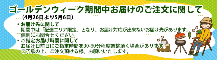 G・Ｗのお届けに関して